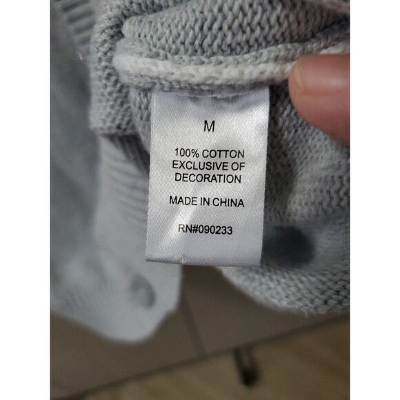 Pacsun Gray Cotton Peace "Love is all We Need" Embroidered Button-Up Cardigan M - Picture 7 of 8